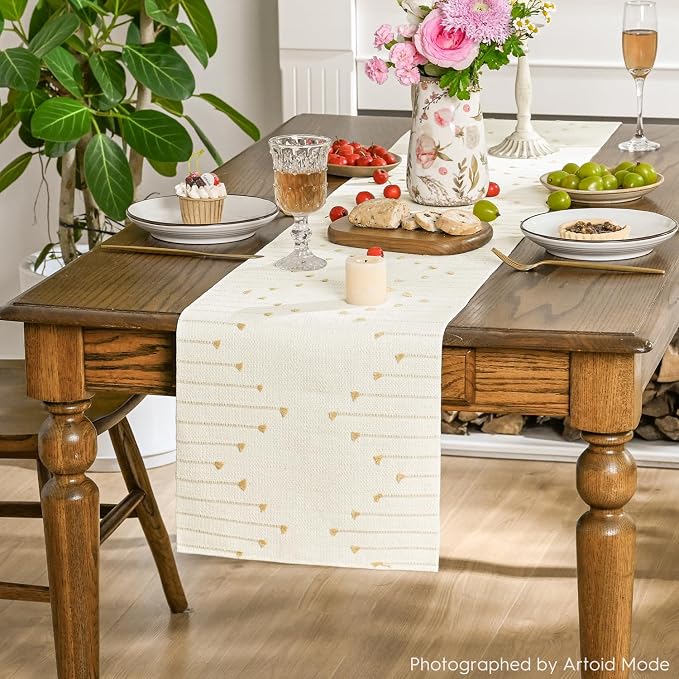 Artoid Mode Burlap Brown Boho Table Runner - Image 4