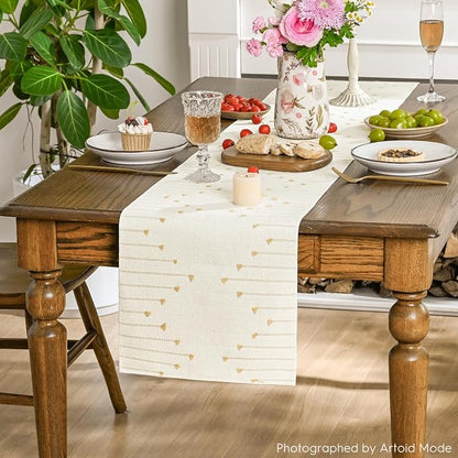 Artoid Mode Burlap Brown Boho Table Runner - Image 4