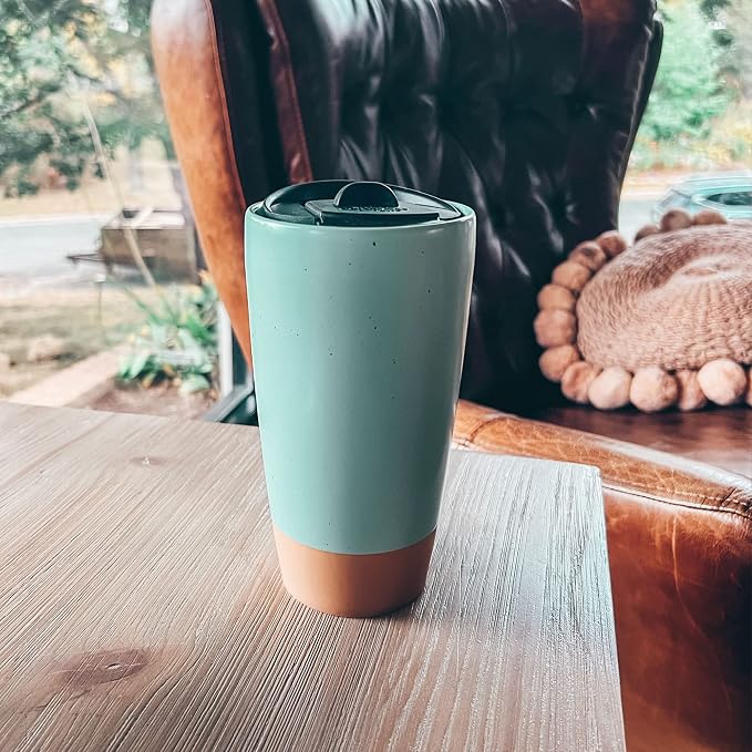 Mora Double Wall Ceramic Coffee Travel Mug - Image 5
