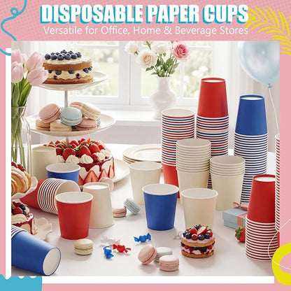 Mimorou 300 Pack 8 oz Disposable Patriotic Paper Cups - Image 5
