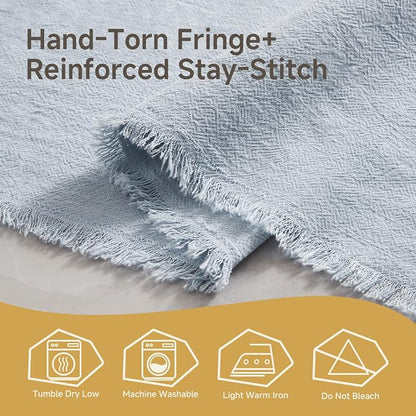 14 x 108 Inches Frayed Edge Table Runner, 270G Heavyweight Sand Washed Slub - Image 7