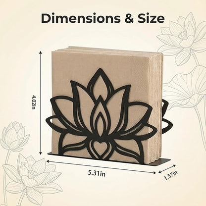 2Pack Lotus Napkin Holder for Table, Modern Metal Black Napkin Holders for - Image 4