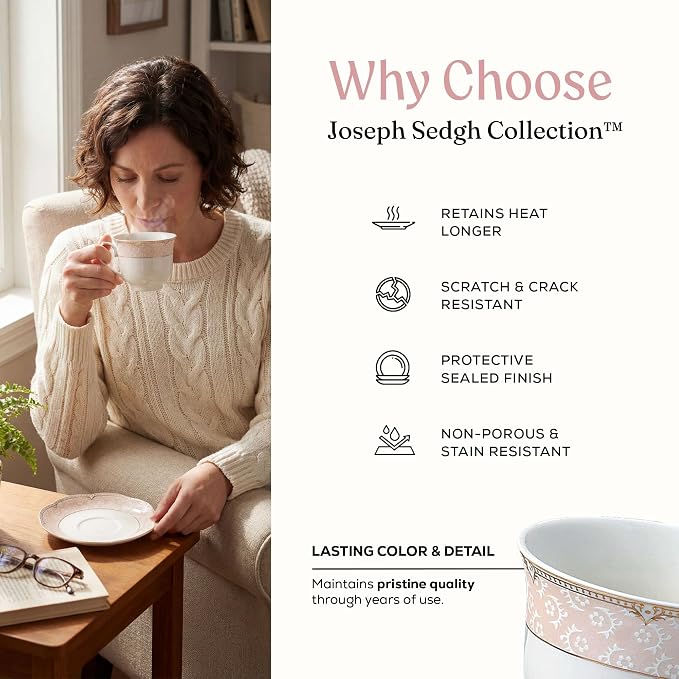 Joseph Sedgh Collection Sandra Bone China Dinnerware Set, 57-Piece | Service - Image 6