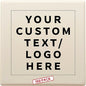 100 4" Square Ceramic Coasters Set - Customizable Text, Logo - Cork Bottom, Serve Ware - Natural