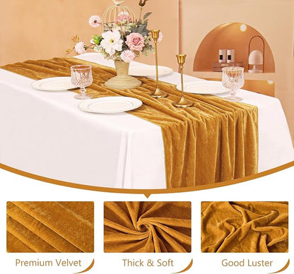 Velvet Table Runner 20 x 120 Inches 10ft Luxurious Thick Soft Velvet Christmas - Image 3