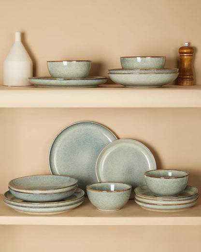 Stoneware Dinnerware Sets for 6, 18 Pieces Ceramic Plates and Bowls Sets - Image 5