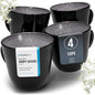 Large Stoneware Coffee Mugs Set of 4, 15.6 oz Coffee Cups by PURELIVING