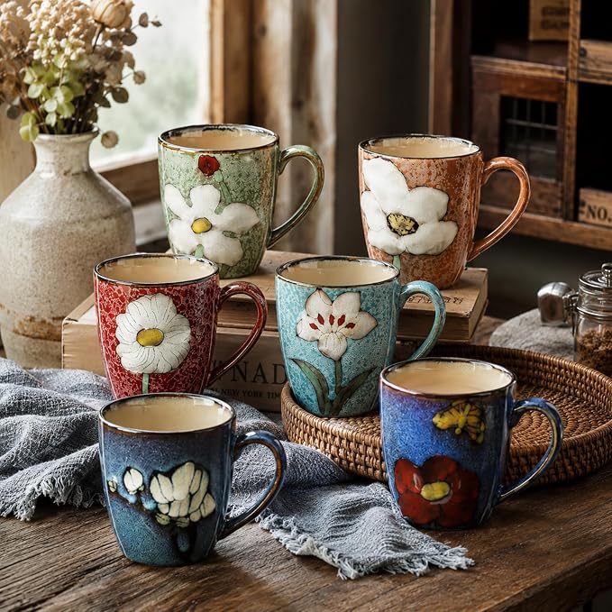 Maxdot 12oz Ceramic Coffee Mugs, Glazing Process Coffee Cup - Image 3