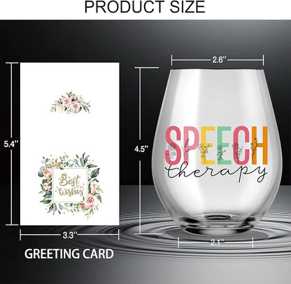 AGMDESIGN Funny Speech Therapy Wine Glass Speech Therapy Gifts, SLP Gift Cups - Image 2