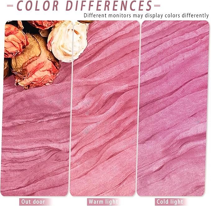8 Pack Dusty Rose Cheesecloth Table Runner 17x108 inch Boho Gauze Cheese Cloth - Image 5