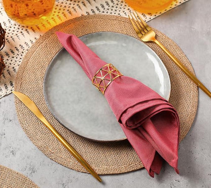 14K Gold Napkin Rings Set of 12, Metal Napkins Rings Holder Buckles - Image 6