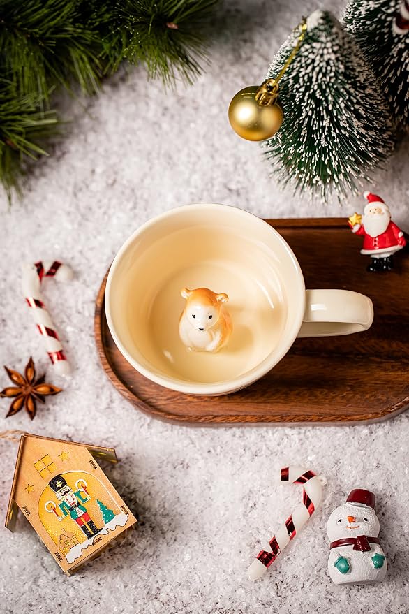 DIHOclub Bear Ceramic Cup Hidden 3D Animal Inside Mug, Cute Cartoon Handmade - Image 2