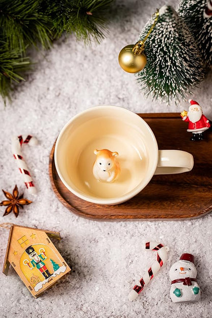 DIHOclub Bear Ceramic Cup Hidden 3D Animal Inside Mug, Cute Cartoon Handmade - Image 2