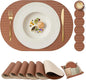 Woven Faux Leather Oval Placemats Set of 4/6 by Promattoo