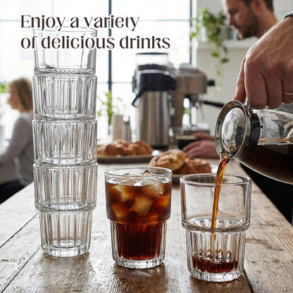 6 Pack 11 oz Drinking Glasses Stackable Iced Latte Coffee Cup, Beer Cocktail - Image 6