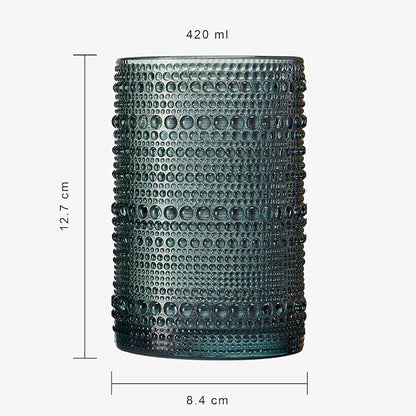 Khen Hobnail Beaded Highball Drinking Tumbler Glasses | Set of 6 | Color - Image 5