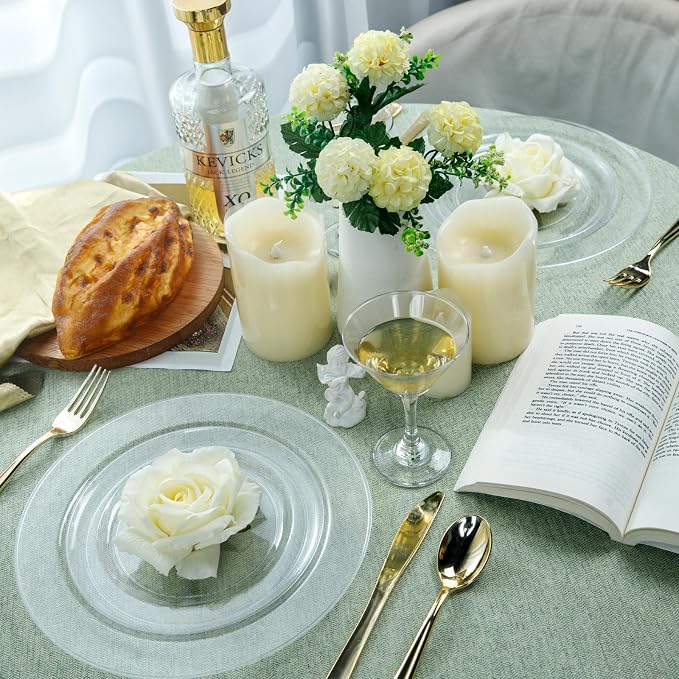 FLOWERCAT 60PCS Clear Plastic Plates - Image 6
