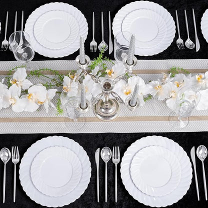 U-QE 60 Count White Plastic Plates - Image 9