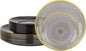 Morejoy 60Pcs Black Plastic Plates, Modern swirl design Plates Include 30 by Morejoy