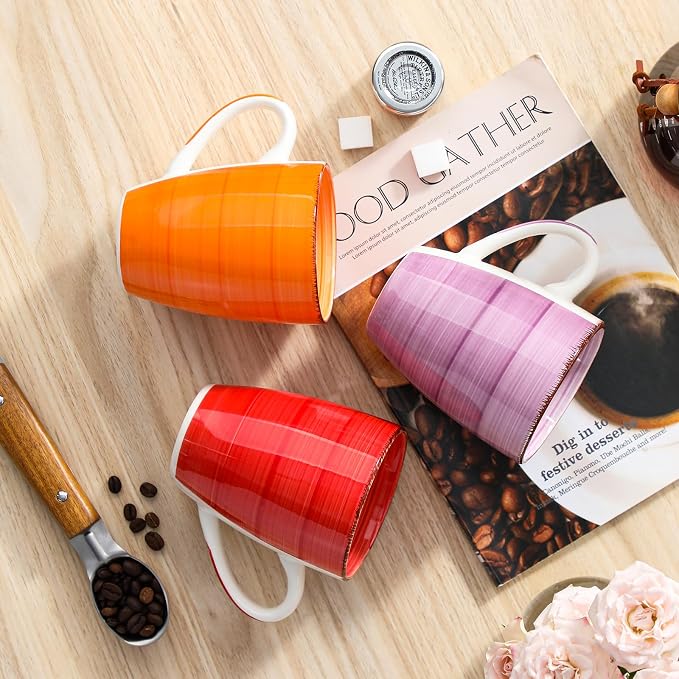 vancasso Bonita 16 Oz Large Coffee Mugs Set of 6, Ceramic Coffee Cups - Image 5