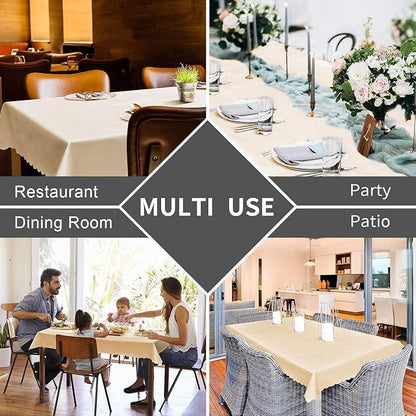 Smiry Rectangle Table Cloth, Waterproof Heavy Duty Vinyl Tablecloths, Wipeable Washable Table Cover for Kitchen and Dining Room (Brown, 70" X 108")