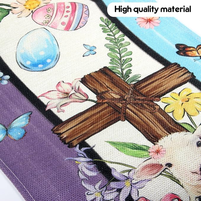 3 Pcs Easter Table Runners Seasonal Farmhouse Table Decor 13x72 Inch St - Image 3