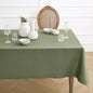 Solino Home Linen Square Tablecloth 52 x 52 Inch - 100% Pure Linen Oil Green Table Throw - Fete, Machine Washable Table Cloth for Spring, St Patricks Day, Easter