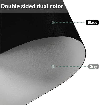 Leather Table Cover,1.8mm Thick,24x60 Inch Desk Cover,Large Desk Mat,Table Protector,Table Cover Protector,Desk Protector,Table Pad,(Black+Gray,24x60)