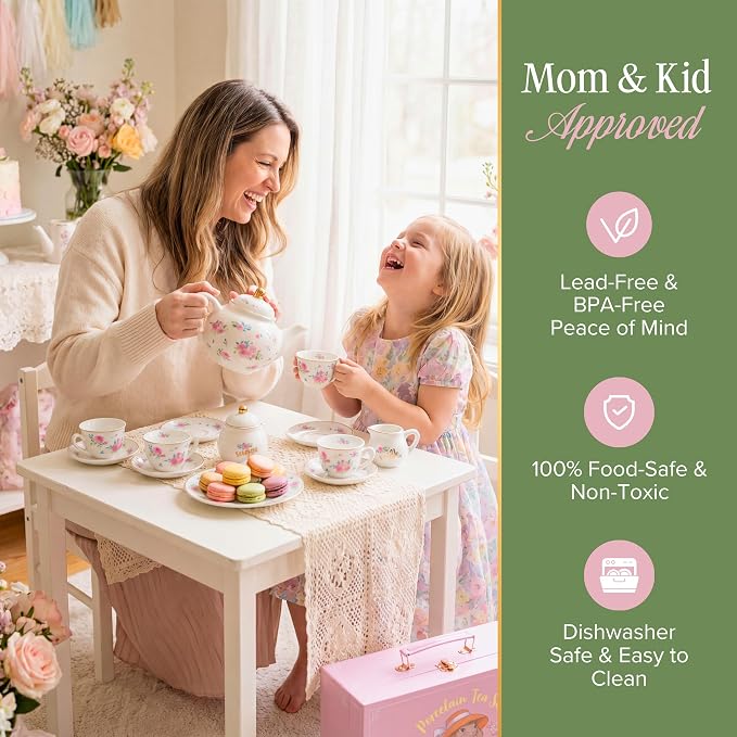 Giggle & Honey® White Floral Tea Party Set - Image 6