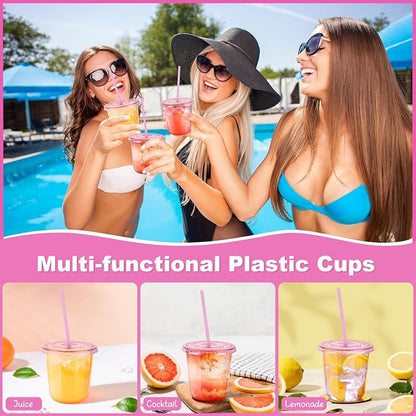 KesaPlan 50 Pack 12 oz Pink Plastic Party Cups - Image 6