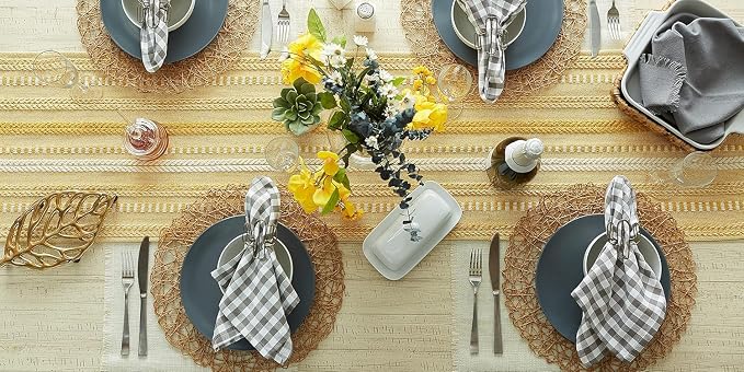 The Home Talk Jute Cotton Hand Woven Table Runner/Placemats - Image 6