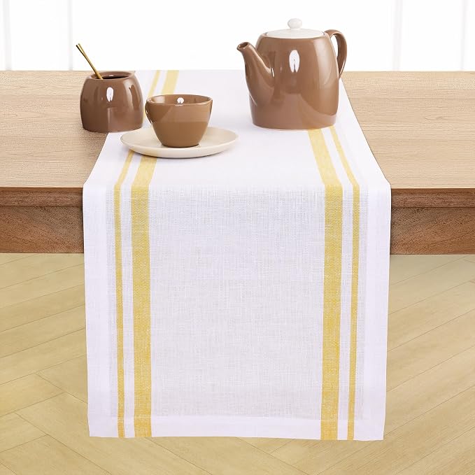 Solino Home 100% Linen Table Runner, 14 x 120 in, mitered corners | Pure Linen by SolinoHome