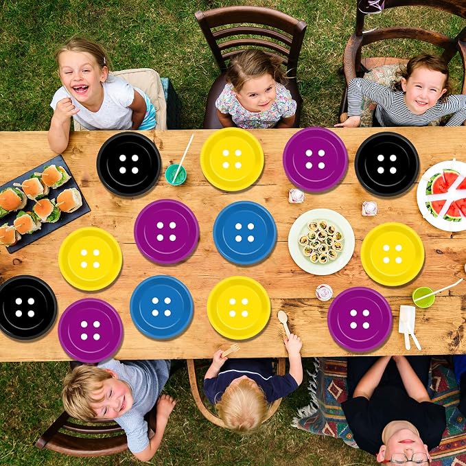 48Pcs Button Party Decorations Supplies Halloween Dinnerware Disposable Dessert - Image 7