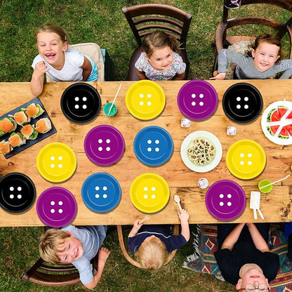 48Pcs Button Party Decorations Supplies Halloween Dinnerware Disposable Dessert - Image 7