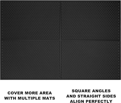 Silicone Drip Mat - 1/2 Inch Thick, Heat-Resistant and Food Safe - Counter Top, Coffee Bar or Restaurant - Drying Mat for Glasses - 18x12 Inches