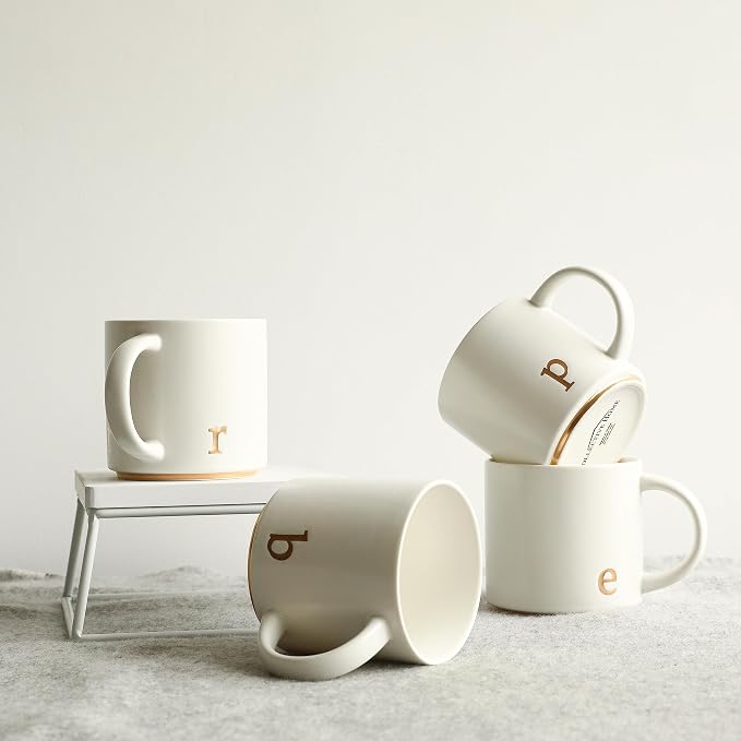 COLLECTIVE HOME Ceramic Coffee Mug, 15 oz Monogram Cup - Image 5