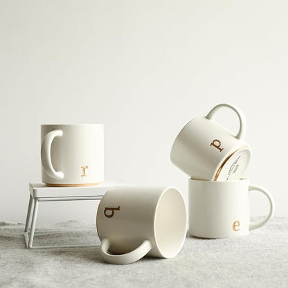 COLLECTIVE HOME Ceramic Coffee Mug, 15 oz Monogram Cup - Image 5