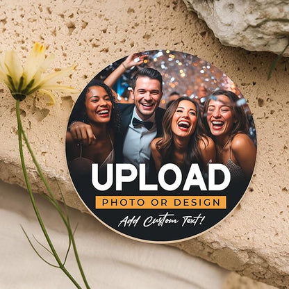 40 Pack, Personalized Drink Coasters, Custom Cardboard Coasters with Photo and Text, Design Your Own Coaster for Events, Parties, Bars, and Unique Gifts, 3.95" Round