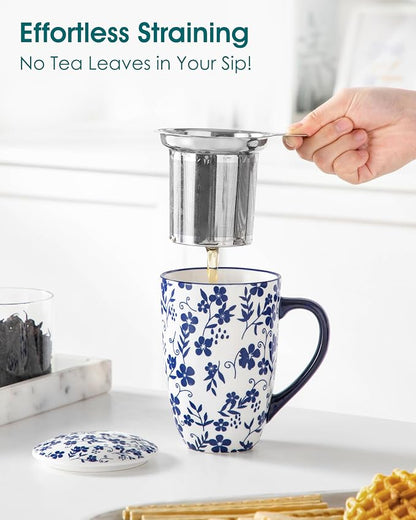 vancasso SELENE Porcelain Tea Mug, 18 oz Porcelain Tea Cup - Image 7