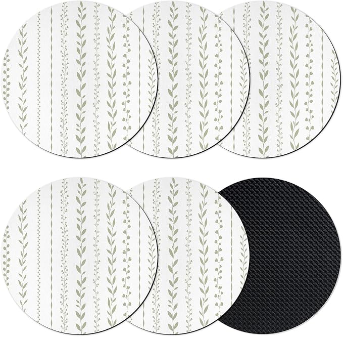 Spring Botanical Coasters Set of 6, Absorbent Coasters by Unknown