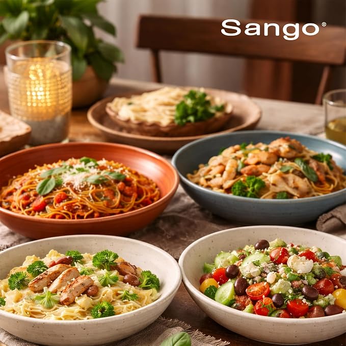 Sango Siterra Painter's Palette Stoneware Pasta Bowls – Pasta & Serving Bowls - Image 8