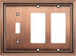 Henne Bery Sunken Pearls Heavy Duty Decorative Wall Plate Switch Plate Outlet Cover (Single Toggle/Double Decorator, Antique Copper)