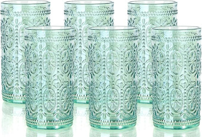 Darlion Green Glassware, Vintage Drinking Glasses, 12oz Highball Glasses | by PurchaseNow