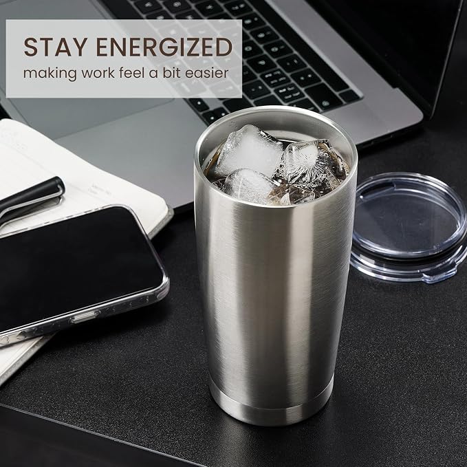 MEWAY 20oz Tumbler 4 Pack Double Wall Vacuum Insulated Travel Mug Bulk - Image 4