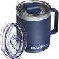 12oz Insulated Coffee Mug with Lid – Includes Two Lids, Stainless Steel Coffee by avodvo