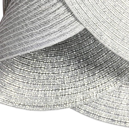 SHACOS Christmas Glitter Silver Placemats Set of 8 Sparkle Bling 15 inch Round - Image 5
