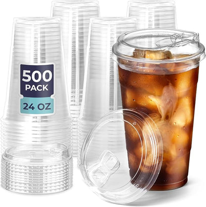 Fit Meal Prep 500 Pack 24 oz Clear Plastic Cups by FMPBRANDS