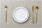 Waterproof PU Placemats, Faux Leather Dining Table Mat, Set of 4, Easy to Wipe Off Scrub Vinyl Mat, Heat & Stain Resistant for Office Conference Table, Home Decor G Parchment White