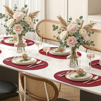 Placemats Set of 6, 11.8 x 17 Inch, Waterproof Wipeable Reversible PU Placemat - Image 9