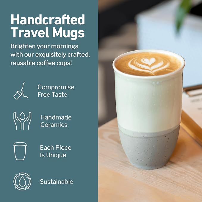 NOVA CERAMICS Travel Mug – Coffee Travel Mug – Reusable Coffee Cup Unique to Go - Image 2
